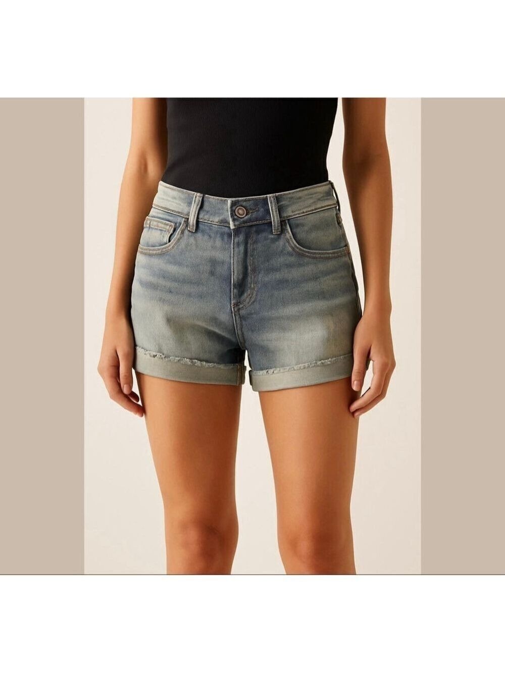 MELROSE and Market denim calfed distressed jean shorts blue. Sz 28P